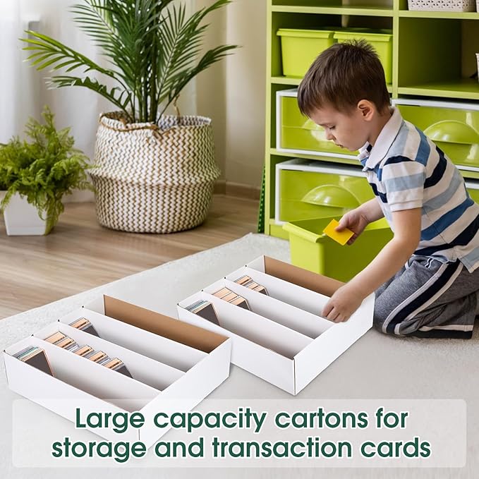 Yexiya 6 Pcs 3200 Count Sports Card Storage Boxes White Trading Card Box Collectible Trading for Soccer Baseball Game - Image 6