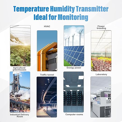 Tzone 4-20mA Temperature Humidity Transmitter,Digital Analog Temperature Transmitter Industrial Temp Humidity Sensor Collector Wall Mounted, Temp Probe Monitor for Greenhouse Environment Test Grow - Image 7