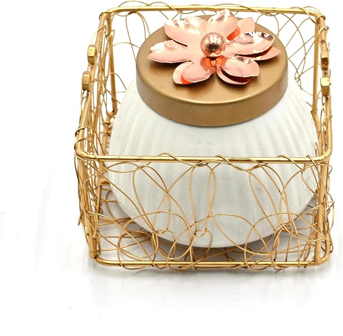 Set of 100 Lot Dry Fruit Jar with Golden Net Basket and Lid 4 Inch, Return Gifts, Serving Bowls/Jars for Parties, Wedding Gifts - Image 3