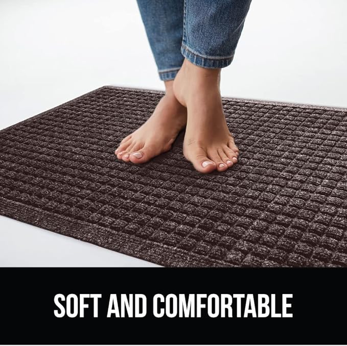 GORILLA GRIP Front Door Mat, 47x35, Indoor Outdoor Ultra Absorbent HydroAbsorb Doormat, Absorbs Up to 6 Cups of Water, Stain and Fade Resistant, Rubber Backing Doormats, Captures Dirt, Coffee - Image 7