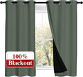 NICETOWN 100% Blackout Curtains 54 inches Long, Double-Deck Completely Blackout Window Treatment Thermal Insulated Lined Drapes for Small Window (Dark Mallard, 1 Pair, 42 inches Width Each Panel) by NICETOWN