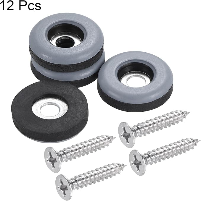 uxcell 22mm Furniture Feet Slider Glides Screw-in Chair Leg Protector Pads PTFE 12pcs - Image 3