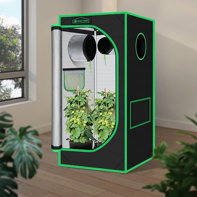 Grow Tent 24"x24"x48" 600D Mylar Hydroponic Indoor Grow Tents with Observation Window, Removable Floor Tray and Tool Bag for Indoor Plant Growing 2x2 - Image 2