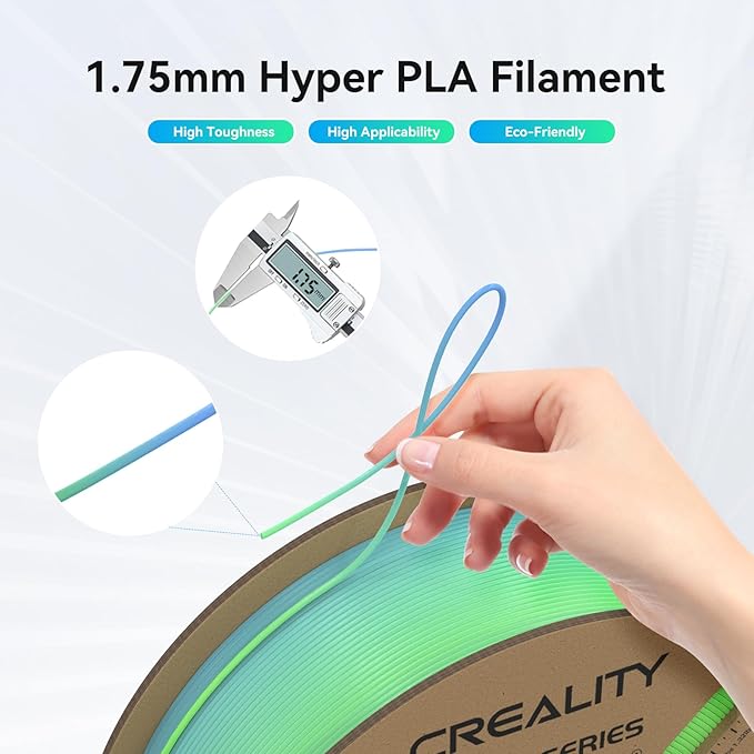 Creality Hyper PLA Filament 1.75mm, 30-300mm/s High Speed 3D Printer Filament, Dimensional Accuracy +/-0.02mm, Fit Most FDM 3D Printers, 4 Pack 1kg Spool(2.2lbs), Rainbow - Image 5