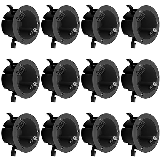 4" Electrical Round Outlet Black Box, 18 Cubic Inch ETL Listed Round Outlet Box, 2-Hour Fireproof for Home Improvement (12 Pack) by YQMIGU