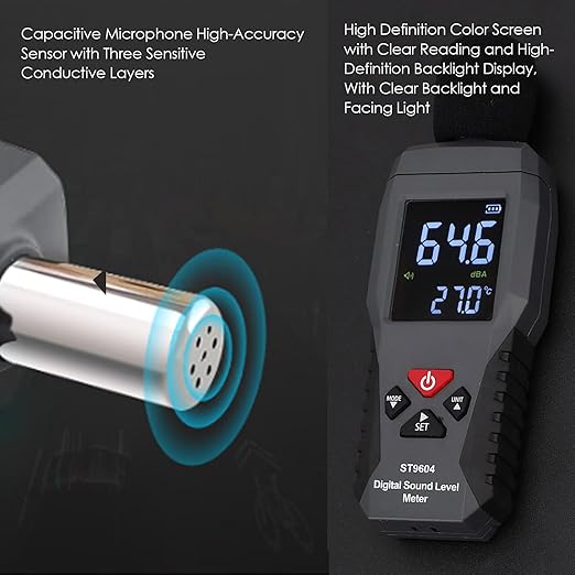 Digital Sound Level Meter Decibel Meter 30-130dBA Noise Measurement Device for Accurate Noise Monitoring in Home Office Industrial Environments - Image 8