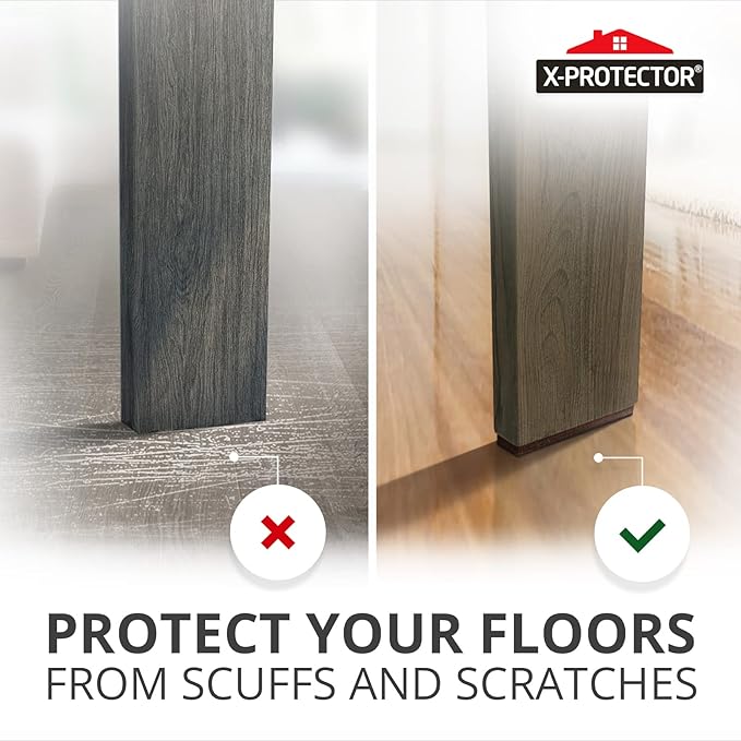 X-PROTECTOR Non-Slip Furniture Pads 8 PCS 1” x 4” - Rubber Furniture Grippers - Self-Adhesive Floor Protectors Grips for Furniture Feet! - Image 5