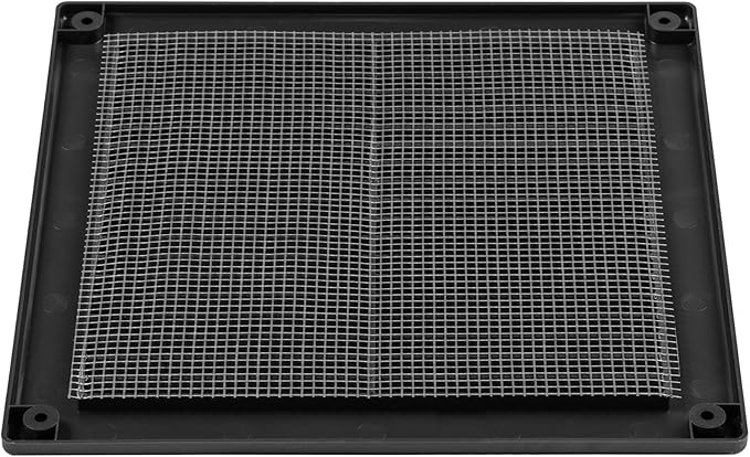 2-Pack 8" x 8" (Outer Size) Square Air Vent Cover – Black Plastic Vent Deflector - Screen Mesh, Surface Mount Wall Ceiling – Cold Air Return Soffit Air Vent Cover - Register Indoor Outdoor - Image 9