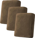 H.VERSAILTEX Velvet Stretch Couch Cushion Cover Plush Cushion Slipcover for Chair Loveseat Sofa Cushion Furniture Protector Seat Cushion Sofa Cover (3 Piece Sofa Cushion Covers, Bronze Brown) by HVERSAILTEX