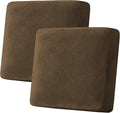 H.VERSAILTEX Velvet Stretch Couch Cushion Cover Plush Cushion Slipcover for Chair Loveseat Sofa Cushion Furniture Protector Seat Cushion Sofa Cover (2 Piece Large Sofa Cushion Covers, Bronze Brown) by HVERSAILTEX