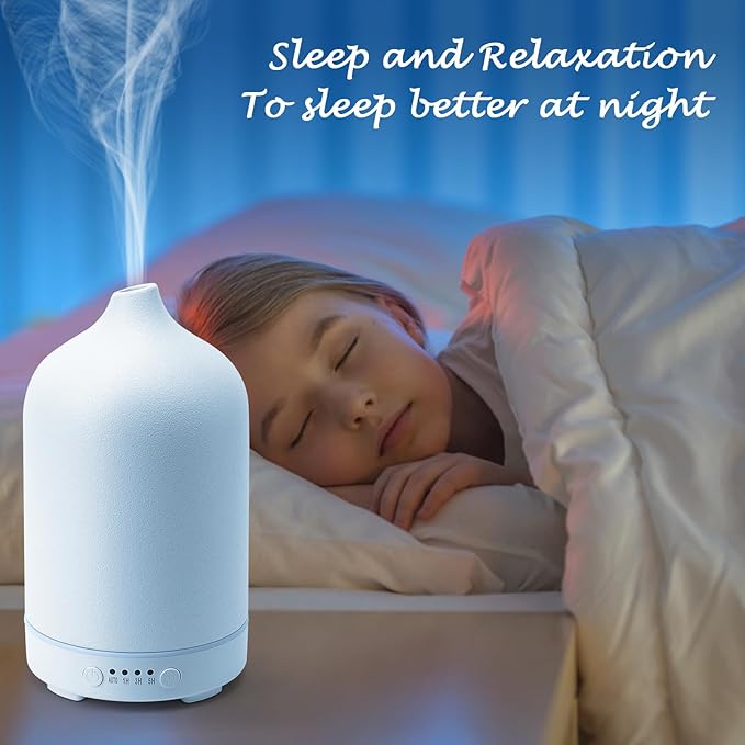 Diffuserlove Ceramic Diffuser 250ML Essential Oil Diffusers Aromatherapy Essential Oil Diffuser for Room Air Diffuser for Home Bedroom Stone Diffuser (White Big Size 250ml) - Image 7