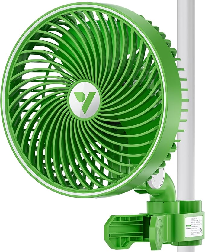 VIVOSUN AeroWave E6 Grow Tent Fan 6”, EC Motor, Smart Wifi Control, US Patented Auto Oscillating Clip fan, Weatherproof IP-54, Strong Airflow but Quiet for Hydroponic Ventilation Circulation, 1-Pack by VIVOSUN