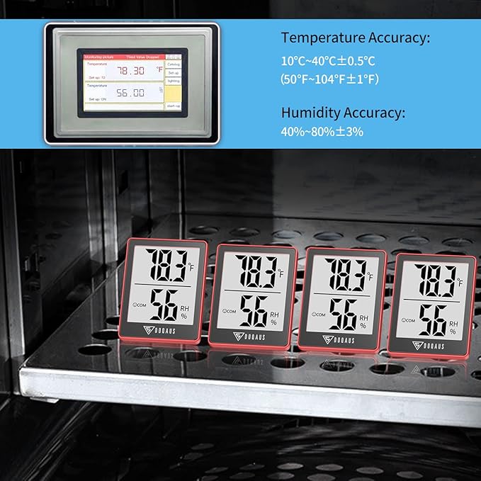 DOQAUS Digital Hygrometer Indoor Thermometer Humidity Gauge Room Thermometer with 5s Fast Refresh Accurate Temperature Humidity Monitor for Home, Bedroom, Baby Room, Office, Greenhouse, Cellar, Red - Image 8