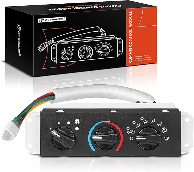 A-Premium HVAC Heater Climate Control Panel Compatible with Jeep Wrangler TJ 1999-2006 with AC - Replaces# 55037473AB by A-Premium