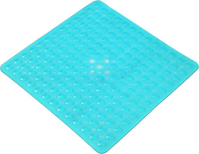 Anti-Slip Bathtub Shower mat, 20.8×20.8（Approximately 53×53cm） inch Soft Oversized Machine Washable Non-Slip Bathtub mat with Drainage Holes, Bathroom Floor Suction Cup.（1-Clear Green） by ERASILKEN-X