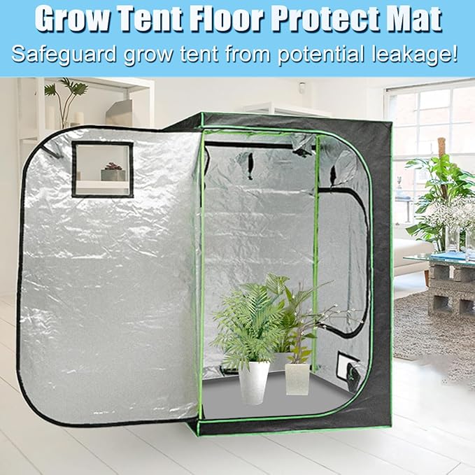 Grow Tent Mat Grow Tents Silicone Drip Pan, Grow Tent Complete System Mat with Raised Edge, Weed Growing Kit Indoor Tray Growing Tent Mat, Non-Slip Waterproof Weed Tent Pad Floor Pan 23.6"x 23.6" - Image 6