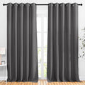 NICETOWN Blackout Curtains Panels for Living Room, 2 Panels, 66 x 92 Inch, Gray, 3 Pass Microfiber Noise Reducing Thermal Insulated Solid Ring Top Blackout Window Drapes by NICETOWN