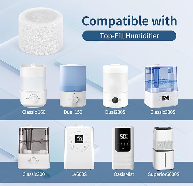 30-Pack Top Fill Humidifier Replacement Filter Compatible with LEVOIT Humidifiers Model Classic160, Dual150, Dual200S, Classic300(S), LV600S, OasisMist450S, Superior 6000S Capture Particles - Image 2