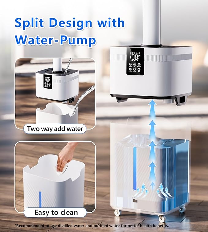 30L/7.93Gal Commercial Humidifier for Large Room 4200 sq ft, 3000mL/H Whole House Humidifiers with Supersized Cool Mist,Quiet Humidifiers for Bedroom, Home,Office, Plants, Warehouse - Image 3