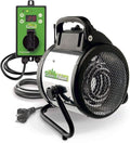 BioGreen Electric Greenhouse Heater & Fan with Digital Thermostat PALMA | 1500 Watts, 5100 BTU/hr | 5800 ft³/h Air Circulation -58 to 210.2°F | Stainless Steel | Spraywater Proof by BioGreenUSAInc