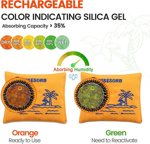 100gx2pcs Rechargeable Desiccant Packs for Storage, Color Indicating Silica Gel Packets Moisture Absorbers with Visible Window, Reusable Dehumidifier Bags for 3D Filaments Electronics Camera - Image 2