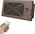 Quiet Register Booster Fan Fits 4" x 10" Register Holes, 10-Speed Smart Heating Cooling AC Vent Fan with Remote Control and Thermostat Control - Bronze by BIOWIND