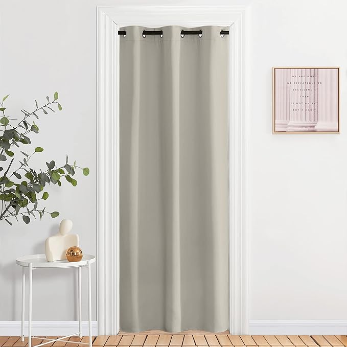 NICETOWN Natural Room Darkening Curtain and Drape Energy Efficient Warmth Solid Grommet Curtain for Office & Classroom (Sold Individually, 42 inches Wide by 84 inches Long) by NICETOWN