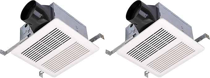 SNP100H | 100 CFM | 0.8 Sone | Energy Star Certified | Humidity Sensing | No Attic Access Required | Bathroom Ventilation Exhaust Extractor Fan (Pack of 2) by KAZEAPPLIANCE