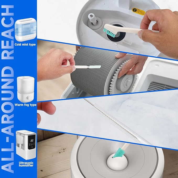 11 Pcs Humidifier Cleaner Brush Set, Multi-Size Cleaning Crevice & Small Brushes for Humidifiers, Keyboards, Tiles, Bottles, Tight Spaces - Image 5