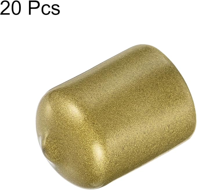uxcell 20pcs Rubber End Caps 18mm ID Vinyl Round Tube Bolt Cap Cover Thread Protectors Gold - Image 2