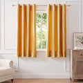 BULBUL Mustard Yellow Velvet Curtains 72 inch Luxury Elegant Living Room Curtain Privacy Modern Light Blocking Thermal Insulated Soundproof Room Darkening Drapes for Classical Bedroom Set of 2 by ModernShinyVelvetCurtains
