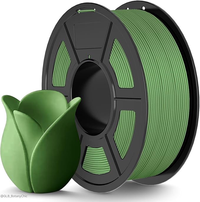 TECBEARS High Speed PLA 3D Printer Filament，Matte PLA Filament 1.75mm for High Speed 50-600mm/s, High Toughness Matte Filament, Olive Green 1KG by TECBEARS