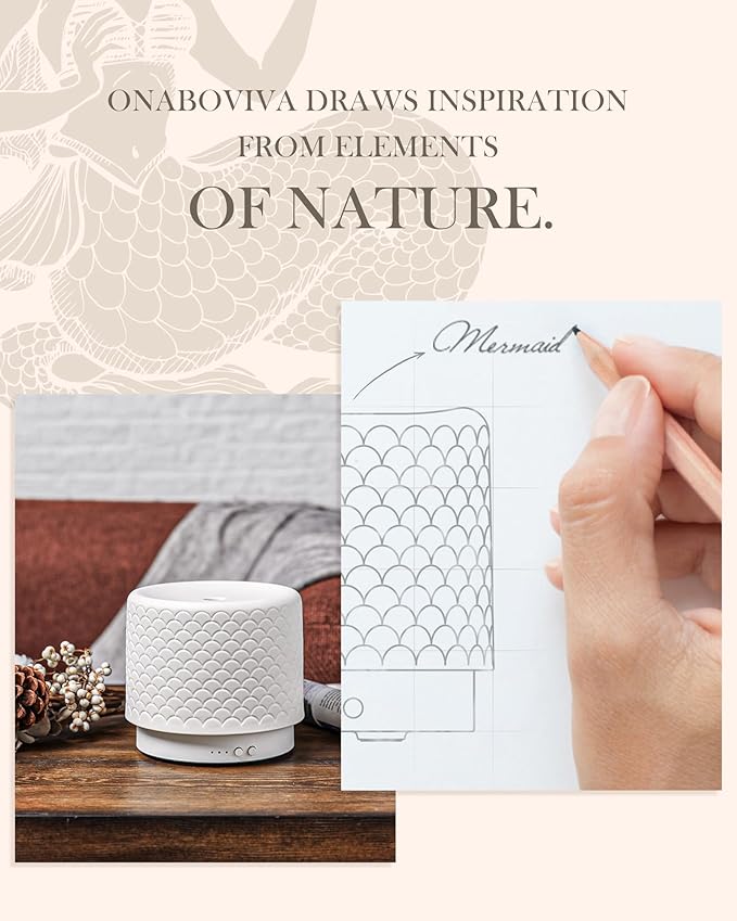 Essential Oil Diffuser, 280ml Ceramic Aromatherapy Diffuser with Ultrasonic Cool Mist Humidifier, Timer, Auto Shut-Off, Large Room Aroma Diffuser for Home, Bedroom, Office, Yoga - Image 6