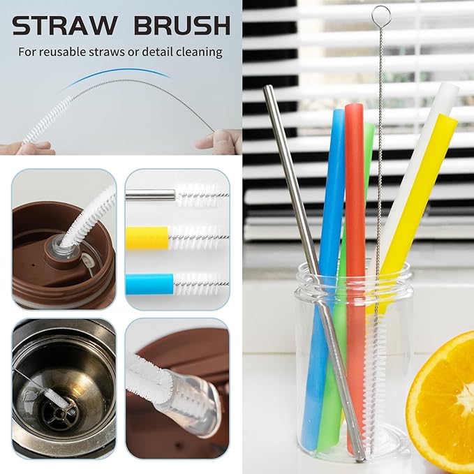 Living and Giving 3Pcs Set of Bottle Brush Flexible Cleaning Brushes Kitchen Nylon Multifunction Clean Brush Set - Image 4