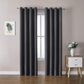 ChrisDowa Grommet Room Darkening Curtains for Bedroom and Living Room - 2 Panels Set Thermal Insulated Blackout Curtains (Dark Grey, 52W x 72L) by ChrisDowa