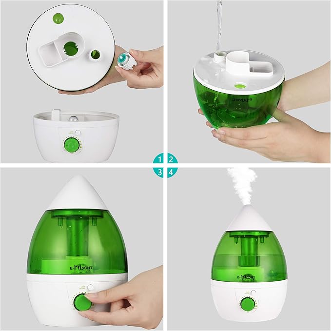 TRY & DO Small Plant Humidifier Indoor Up to 12 Hours 1L Air Humidifier With Optional Night Light 360° Nozzle Humidifiers for Bedroom - Image 5