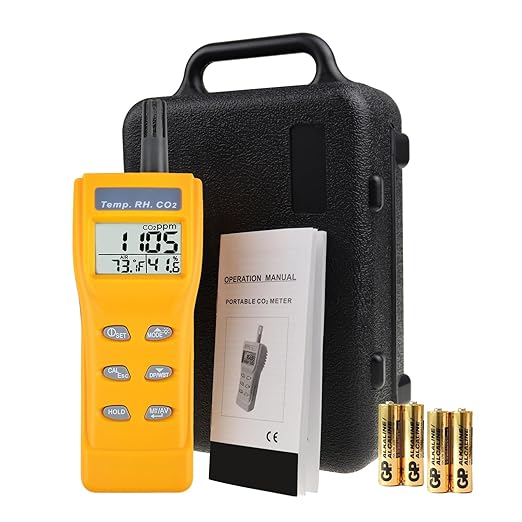 Portable CO2 Meter Handheld CO2 Detector Monitor 0~9999ppm, Carbon Dioxide Meter with Alarm Function, Temperature & Humidity Meter NDIR Sensor Air Quality Monitor for Home Trip Classroom and Office - Image 8