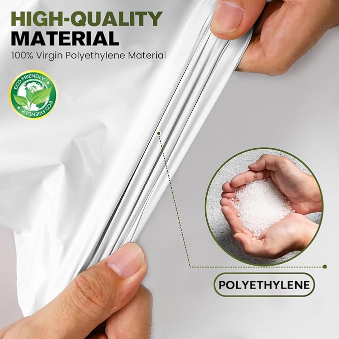 White Crawl Space Vapor Barrier, 10 Mil Vapor Barrier, 12' x 100', Heavy Duty Polyethylene Film, Thick Plastic Sheeting, Plastic Drop Cloth Covering for Crawlspace, Basement, White - Image 3