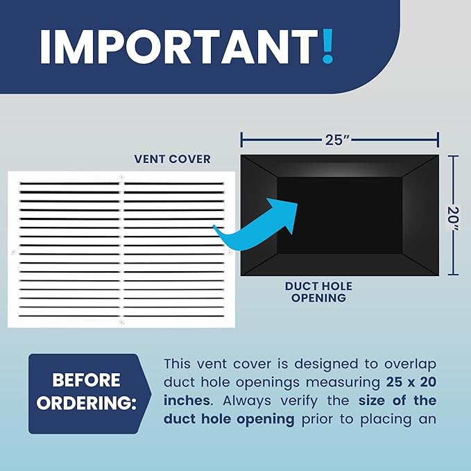 25x20 Inch (Duct Opening) Air Return Vent Cover Decorative – Premium Aluminum AC Vent Cover for Ceiling & Wall, Rustproof Grille, Ideal for Home HVAC Grille, Durable & Easy to Install by ACLAMINAIRE - Image 4