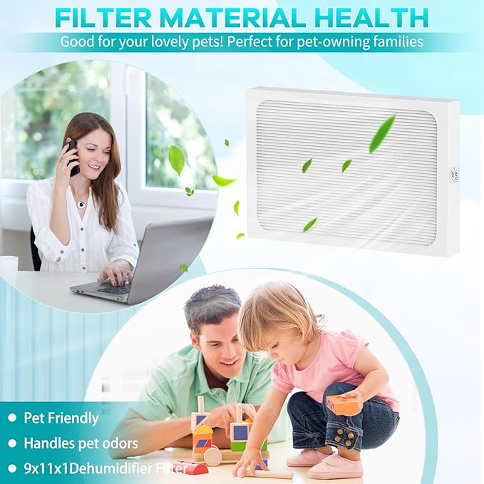9 x 11 x 1 MERV 13 Replacement Dehumidifier Filter Compatible with Santa Fe Compact70, Ultra70, Element, Compact2, UA 65H dehumidifier Models (4Pack) - Image 5