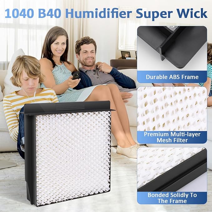 1040 Replacement Wick for B40 B40-C Humidifier Wick Filter, Replaces Models 3D6100 5D6700 76D100 CM330ABLK CM330AWHT CM330DBLK CM330DWHT D46720 E35000 E27000 MA0300 MA0500-2 Pack - Image 3