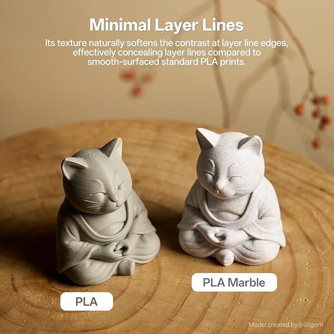 ANYCUBIC Marble PLA 3D Printer Filament, 3D Printing Rock PLA Filament 1.75mm Dimensional Accuracy +/- 0.03mm, 1KG Spool (2.2 lbs), Marble White - Image 3