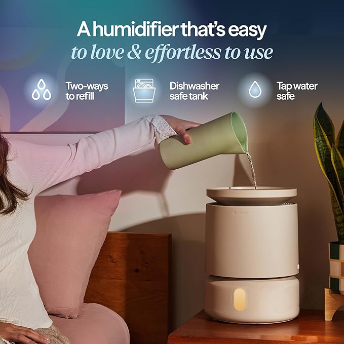 BLUEAIR Room Humidifier - DreamWell - 48Hr Top-Fill Mist-Free InvisibleMist Technology Aroma Stone for Essential Oils and Soothing Mood Lighting - Quiet Operation for Bedroom and Home Use, Grey - Image 8