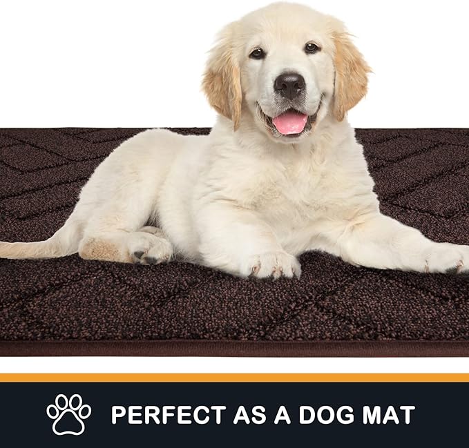 PURRUGS Dirt Trapping Door Mat 32" x 70", Non-Slip Machine Washable Entry Rug, Dog Doormat, Indoor Front Door Mat, Super Absorbent Entryway Rug for Muddy Shoes & Paws, Brown - Image 6