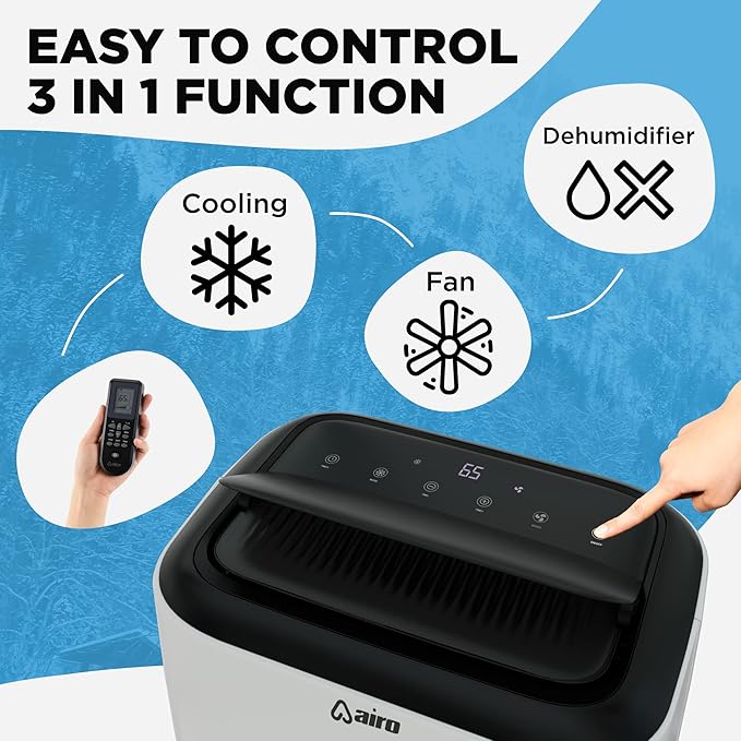Portable Air Conditioners 10000 BTU AIRO COMFORT, AC Unit Floor Standing with Remote Control & DYI Installation Kit - Image 6
