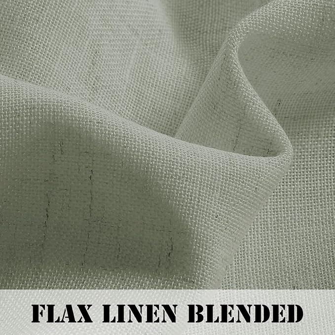 H.VERSAILTEX Linen Curtains Elegant Natural Linen Semi Sheer Curtains Energy Light Filtering Rod Pocket Window Treatments Panels for Living Room (Set of 2, Sea Grass, 52 inch W X 63 inch L) - Image 3