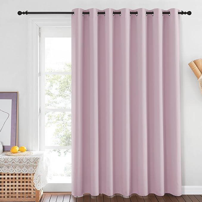 NICETOWN Room Darkening Baby Pink Curtains W100 x L84 for Sliding Door, Grommet Thermal Insulated Light Blocking Window Treatments for Bedroom/Living Room, 1 Panel - Image 2