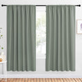NICETOWN 2 Panels Blackout Curtains, Rod Pocket Window Curtains Room Darkning Drapes for Bedroom/Living Room, Thermal Insulated Solid Draperies for Home Office/Study, 62 by 72-Inch, Greyish Green by NICETOWN