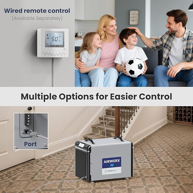 BASEAIRE 198 Pints Energy Star Crawl Space Commercial Dehumidifier, 5 Years Warranty, Large Industrial Water Damage Equipment for Basement, Garage and Job Sites, AirWerx 90 - Image 5