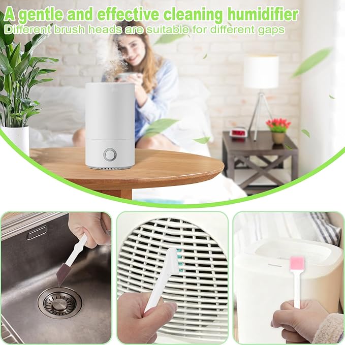 Humidifier Cleaner Brush Set 14Pcs,Small Cleaning Brush Tight Spaces for for Humidifiers, Keyboards, Tiles, Bottles and Tight Spaces,Household Cleaning Tools kit. - Image 4